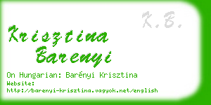 krisztina barenyi business card
