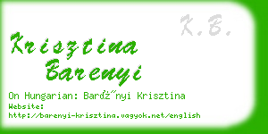 krisztina barenyi business card